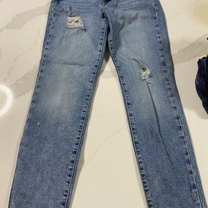 Old Navy High Rise Distressed Blue Jeans